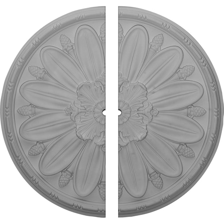 Ekena Millwork Fairfax Ceiling Medallion, Two Piece (Fits Canopies up to 1"), 29 7/8"OD x 1"ID x 1 3/8"P CM29FA2-01000